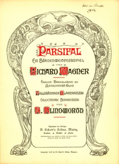 Cover of the vocal score of opera Parsifal by Richard Wagner, 1902.