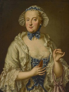 Maria Anna Sophia of Saxony, Electress of Bavaria (1728-1797) with a reel.