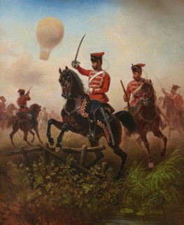 Prussian Cuirassiers and Hussars in the Franco-German War, 1871.
