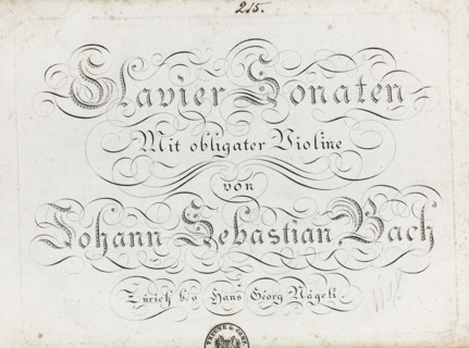 Title page of the six sonatas for violin and obbligato harpsichord, Between 1800 and 1805.