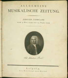 Title page of the first volume of the Allgemeine musikalische Zeitung (General music newspaper), 1