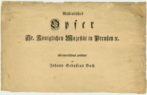 Title page of the first edition of The Musical Offering by Johann Sebastian Bach, 1747.