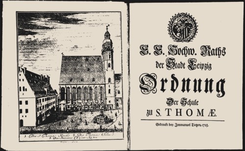 St. Thomas Church and St. Thomas School in Leipzig, 1723.