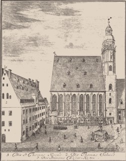 St. Thomas Church and St. Thomas School in Leipzig, 1723.