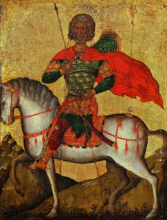 Saint Menas on horseback, Mid of the 15th cen.