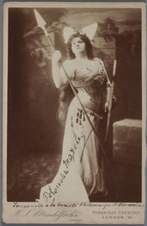 Blanche Marchesi (1863-1940) as Brünnhilde in Die Walküre (The Valkyrie) by R. Wagner, c. 1900.
