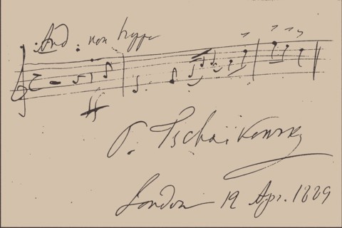 Musical quotation from the Suite No. 1, Op. 43, 1889.