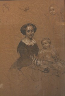 Mathilde Wesendonck (1828-1902) with her son Guido, 1856.
