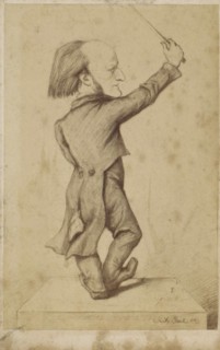 Richard Wagner as Conductor. Caricature, 1863.