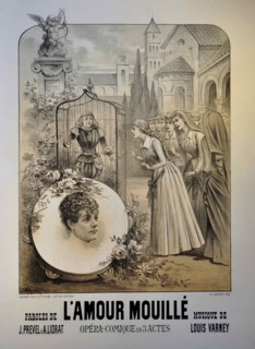 Poster for the Operetta L'amour mouillé by Louis Varney, 1887.