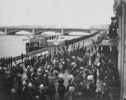 The funeral procession of the Deceased Heir to Throne, Grand Duke Nicholas Alexandrovich of Russia,