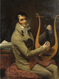 Portrait of Jean-Dominique Fabry Garat Playing a Lyre, ca 1802-1805.