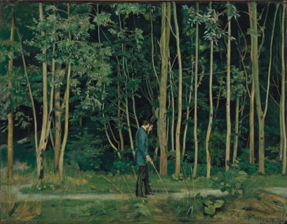 Walking at the forest edge, ca 1885.