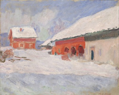 Norway. Red Houses at Björnegaard, 1895.