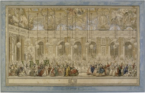 Decoration of the Hall of Mirrors in Versailles, on the occasion of the marriage of the Dauphin, on
