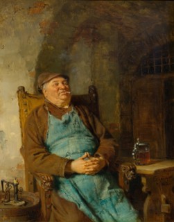 Brew master smoking a cigar, 1882.