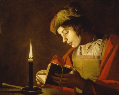 A Young Man Reading by Candlelight, c.1630.