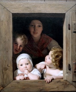 Young Peasant Woman with Three Children at the Window, 1840.