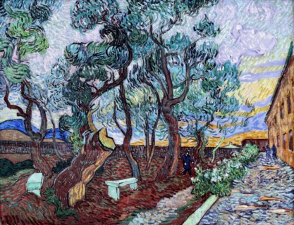 The garden of the hospital at Saint-Rémy, 1889.