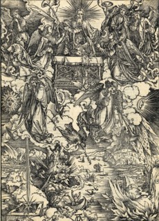 The opening of the seventh seal and the eagle crying Woe. From Apocalypsis cum Figuris, 1498.