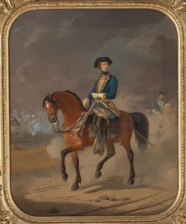 Portrait of the King Charles XII of Sweden (1682-1718) on horseback, 1863.