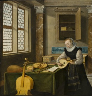 Lady Playing the Lute.
