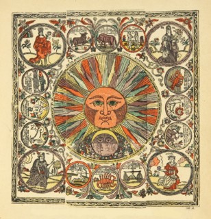 Sun and Zodiac, 19th century.