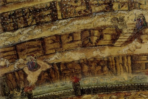 Inferno. (Abyss of Hell). Illustration to the Divine Comedy by Dante Alighieri (Detail), 1480-1490.