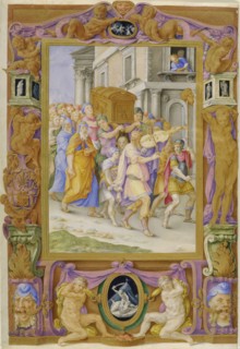 King David dancing before the Ark of the Covenant, c.1540.