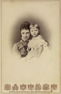 Grand Duchess Maria Fyodorovna, Princess Dagmar of Denmark (1847-1928) with Daughter Xenia Alexandro