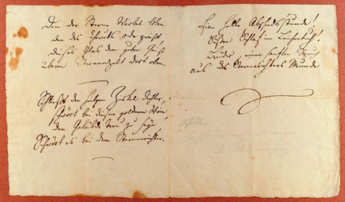 From the Ode to Joy (An die Freude). Autograph manuscript, 1785.