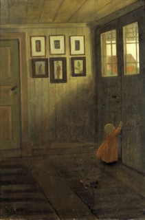 The Girl at the Door. Interior of the Artist's home, Älvängen, 1908.