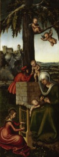 The Education of the Virgin Mary. Altarpiece of the Virgin (right wing), 1510-1515.