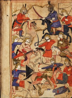 Illustration to the epic poem The Knight in the Panther's Skin by Shota Rustaveli, 17th century.