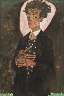 Self-Portrait with Peacock Vest Standing, 1911.
