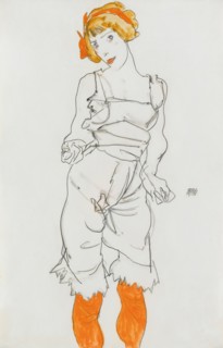 Woman in Underclothes and Stockings (Wally Neuzil), 1913.
