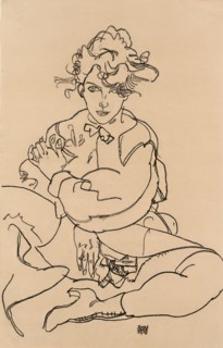 Girl sitting with spread legs, 1918.