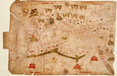 Nautical chart of the Mediterranean Sea, 1508.