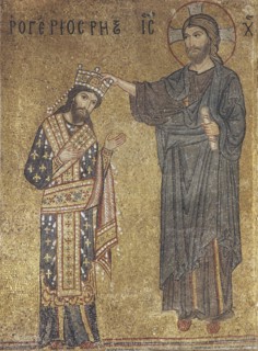 Christ crowning king Roger II of Sicily, 12th century.