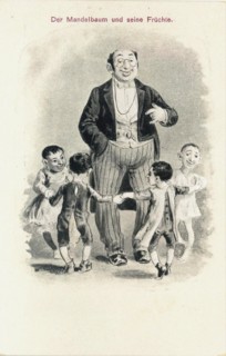 The Mandelbaum and his fruits Anti-Semitic Postcard, after 1900.