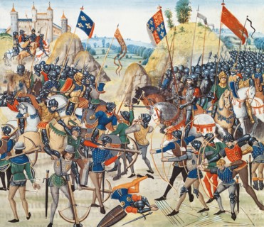 The Battle of Crécy on 26 August 1346 (Miniature from the Grandes Chroniques de France by Jean Frois