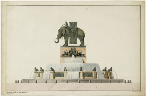 Project of the Elephant Fountain at the Place de la Bastille, ca 1809-1819.