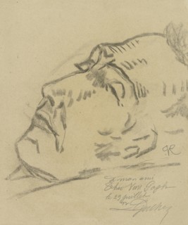 Vincent van Gogh on his deathbed, 1890.