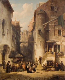 A street in Amsterdam's Jewish quarter, 1851.