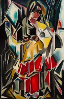 Lady with a fan, 1913-1915.