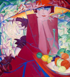 Lady with Large hat in Summer House, 1913.