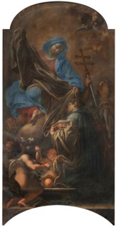 The Blessed Virgin Mary gives the white habit to Saint Norbert, 1707.