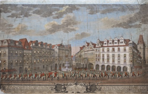 The Coronation procession of Maria Theresa in the Old Town of Prague, 1743.