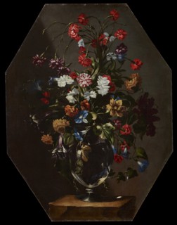 Carnations, dahlias and hyacinths in a vase, c. 1670.