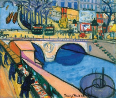 The Pont Saint-Michel in Paris, 1908.